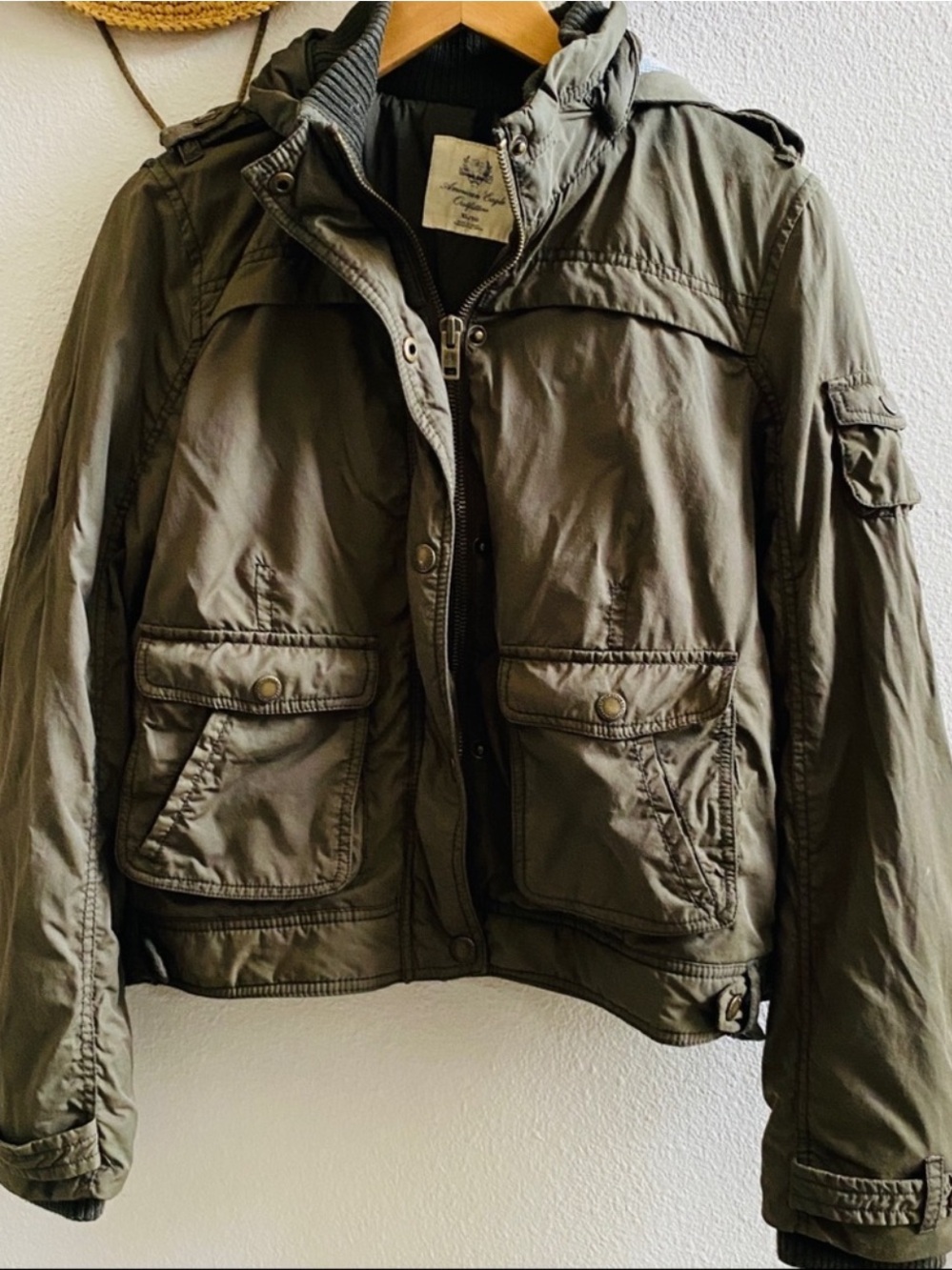 American eagle military coat split hood utility XL jacket AEO
